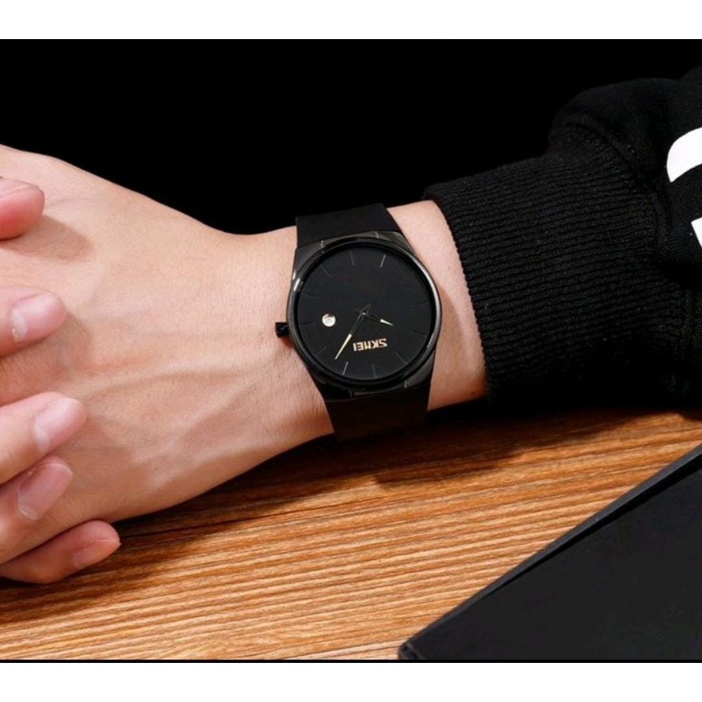Jam Tangan Pria Wanita SKMEI 1509 Analog Strap Rubber Anti Air Jam Tangan Unisex FREE GIFT BOX SKMEI