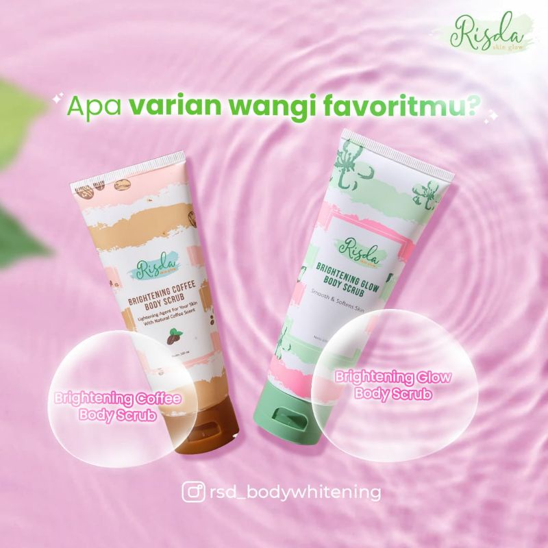 SCRUB RISDA SKIN GLOW/BEST SELLER/AMAM BPOM/MENCERAHKAN DAN MELEMBABKAN KULIT