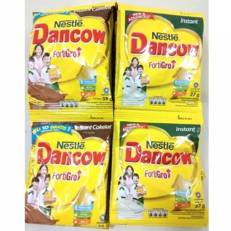 

Dancow Instant Fortigro Putih 27g/ Coklat 39g Renceng-10 Sachet