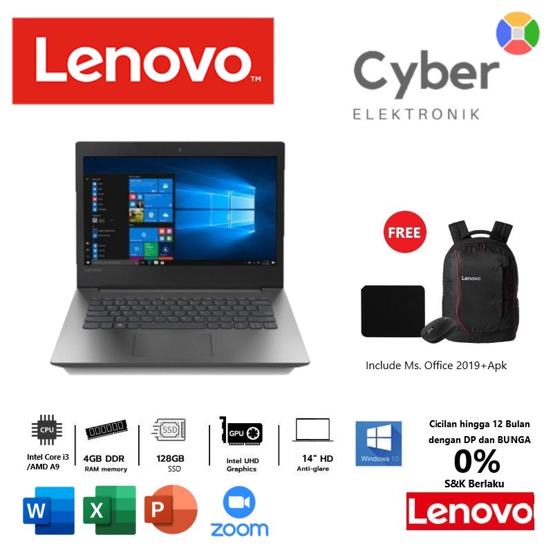 CICILAN 0% DP Laptop GAMING Lenovo ideapad AMD A9 slim ram 4GB HDD 1TB [FREE GIFT]/laptop gaming
