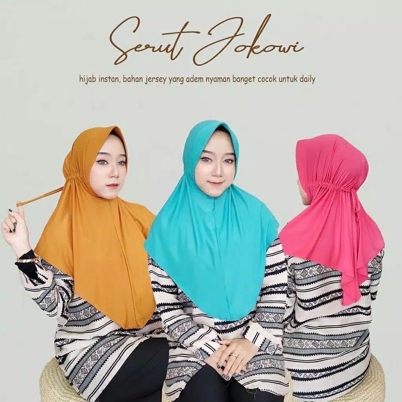 Bergo Serut Polos Jokowi Adiba Jersey | Jilbab Serut Jokowi Jilbab Serut Polos jersey- Kerudung Wani