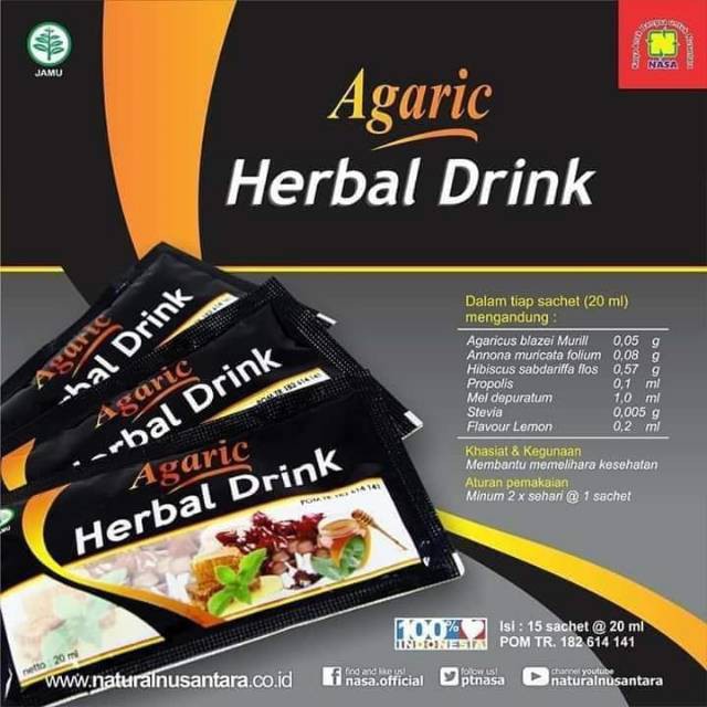 

COD - AGARIC HERBAL DRINK NASA UNTUK DIABETES DARAH TINGGI -SESAK ORIGINAL NASA 15 SACHET