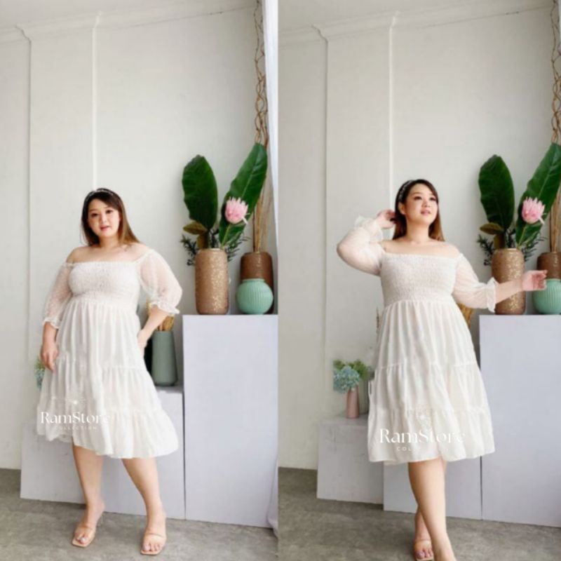 Paula Smoke Dress Jumbo/Dress Sabrina Full Karet/Dress Korea Style