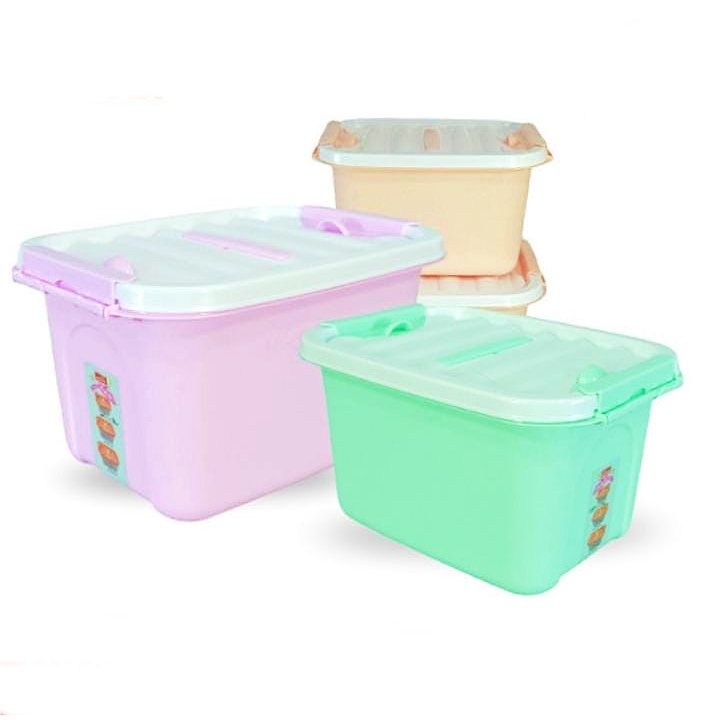 FUTAKO Kotak Penyimpanan dengan Penutup Storage Box Baju Ukuran L (38*28*24) 20 LITER