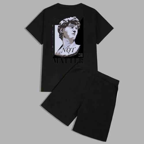 Clothing May - 1 Set David Not Matter 1 Set One Set Oneset Satu Pasang Satu Setel Fashion Sepasang Kaos Koas Set Boxer Distro Kekinin T Shirt Tshirt T-Shirt Premium Murah Unisex Sablon Dtf Murah Celana Pria Pendek Tali Kolor Bokser