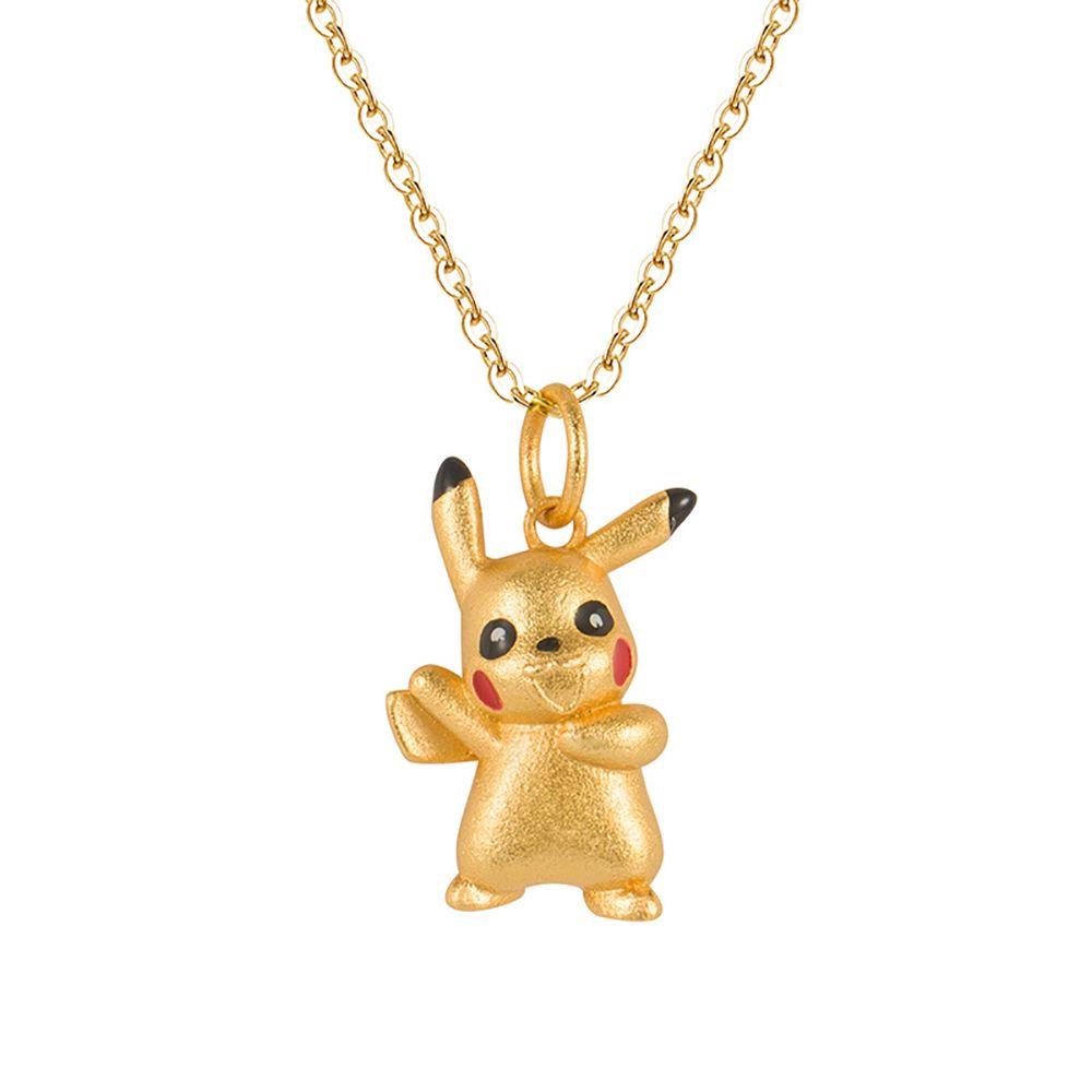 [Elegan] Kalung Kartun Trendi Hadiah Sederhana Pikachu Rantai Klavikula Keberuntungan Cincin Jari Perempuan