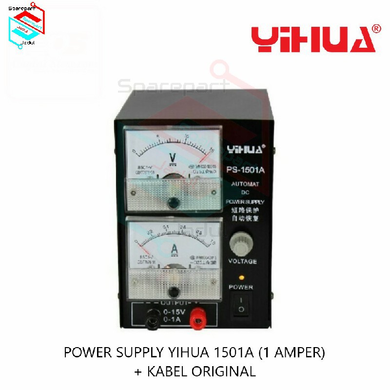 POWER SUPPLY HP YIHUA 1501A ANALOG 1 AMPERE + KABEL 70733 PS-1501A