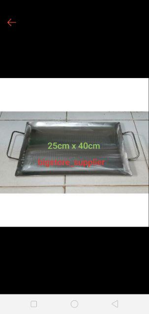 Wajan Persegi Plat Besi Panggangan Roti Bakar Sosis Burger Kebab 40x25