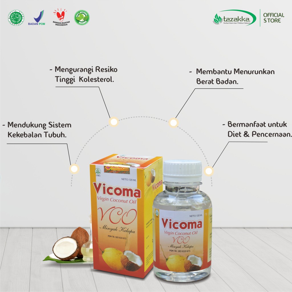 Vicoma VICOMA - VCO - Virgin Coconut Oil 120 Ml - Minyak Kelapa Asli Murni Original - Tazakka