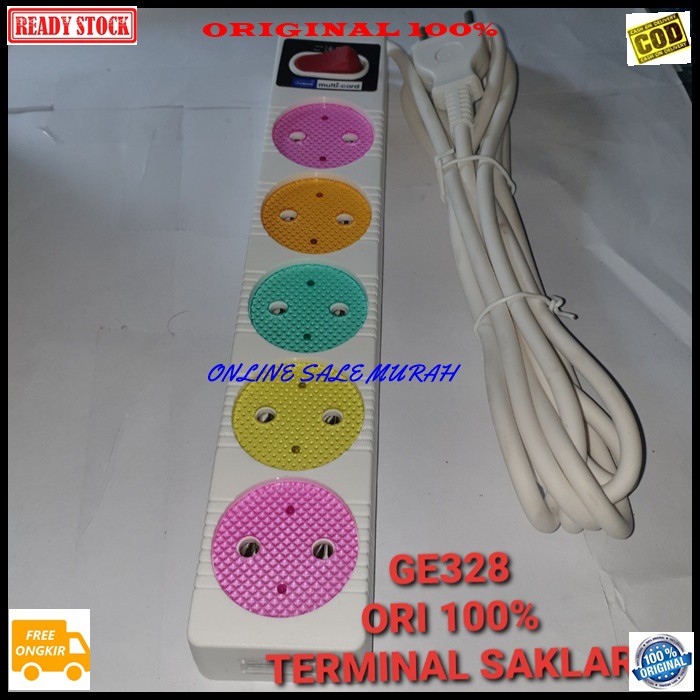 G328 Yunior ori 100% Terminal kuningan 5 lubang 3 meter socket colokan stop kontak listrik elektronik elektrik kualitas original on off lampu  Harga satuan  merupakan terminal / stop kontak yg sdh diakui. Kualitas nya yg baik membuat terminal ini tdk gamp