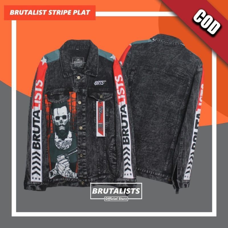 Jaket Jeans Printing Brutalist denim