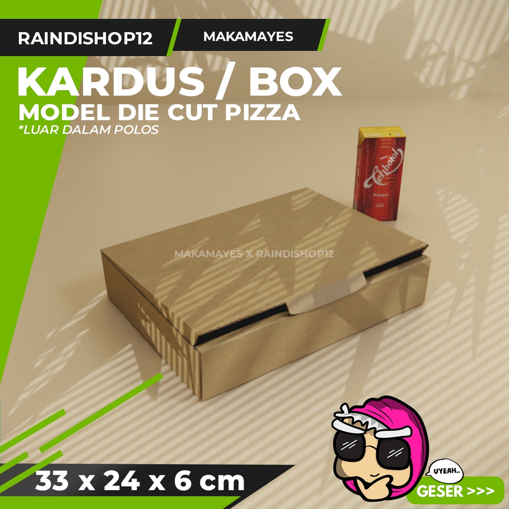 

(MIN 10 PCS) BOX 33 X 24 X 6 CM KARDUS DIE CUT PIZZA KEMASAN PACKAGING KADO