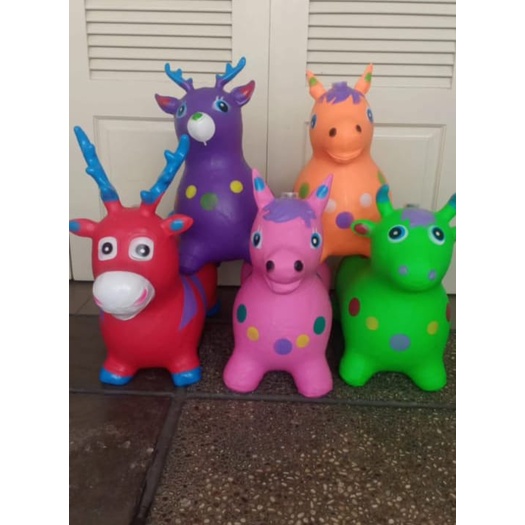 Mainan Edukasi Animal Jumping Unicorn (SNI) Ada Musik Karet TEBAL  Ukuran JUMBO / Mainan Kuda Kudaan anak