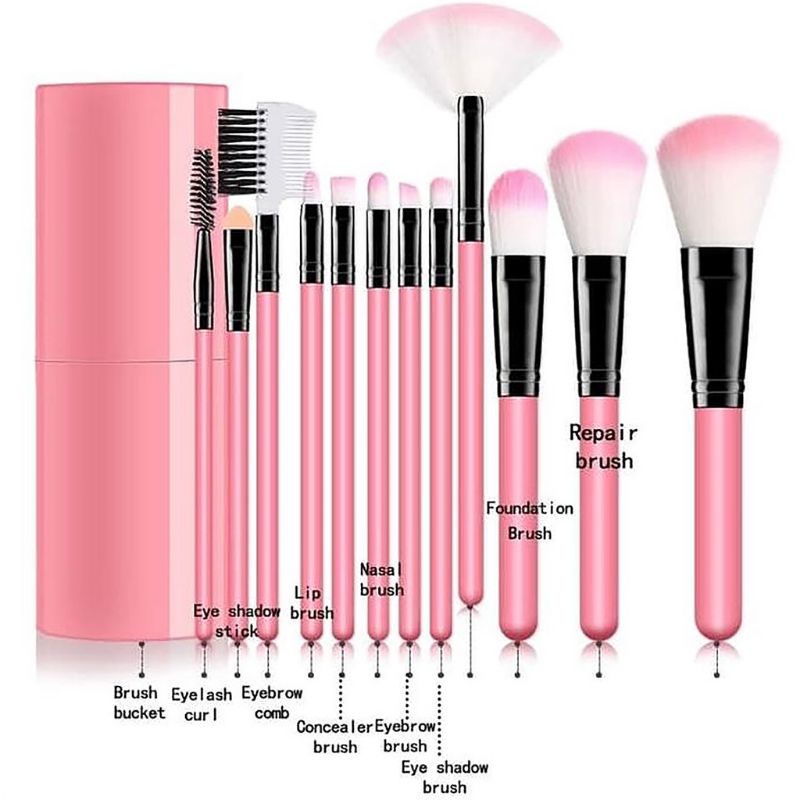 (isi 12Pcs) Kuas Make Up Tabung 12pcs Make Up Brush 12 Set In 1 Tube Import Murah