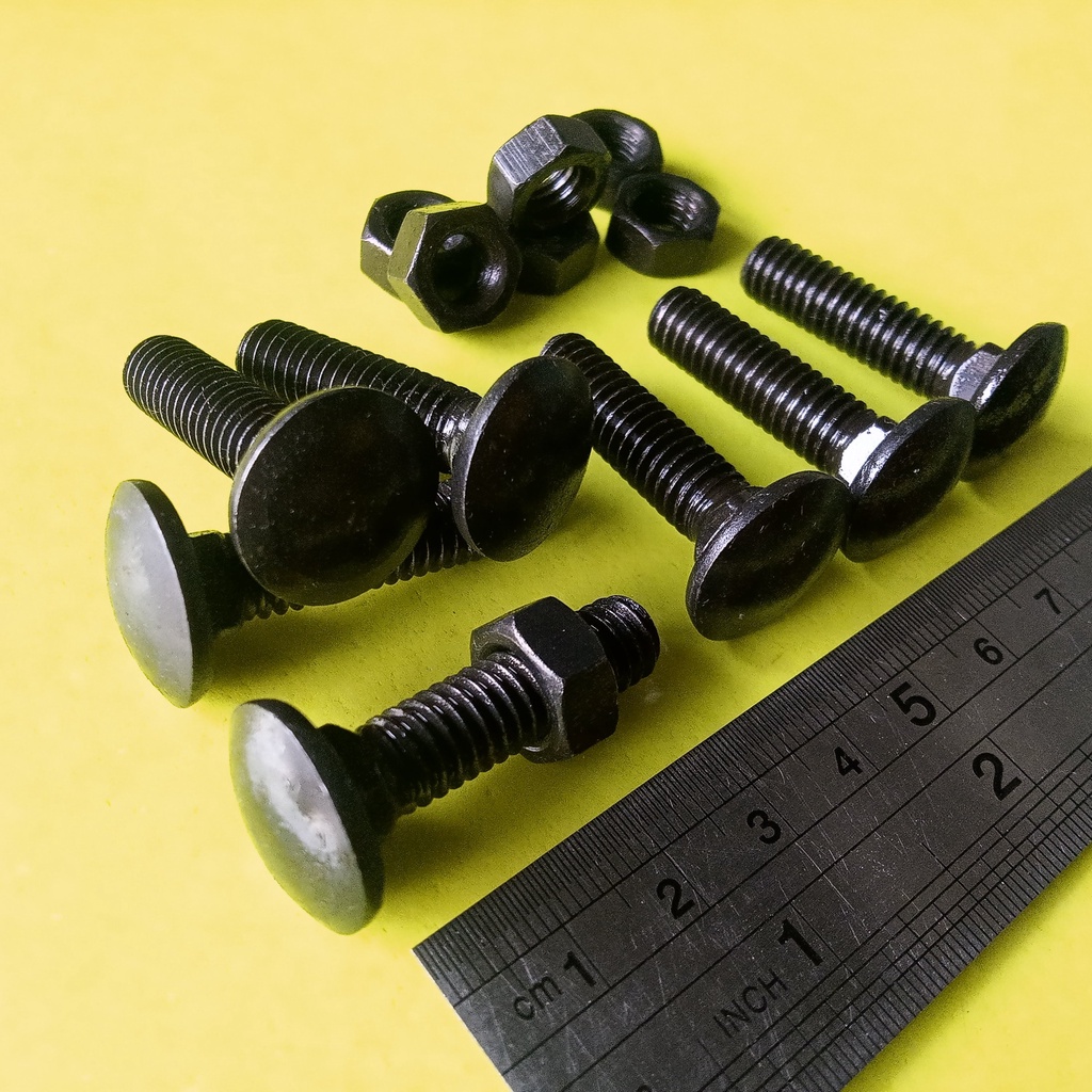 BAUT MUR CB 5/16 x 1 1/4" INCHI / BAUT M8 PANJANG 3CM / BAUT 13 KUNCI 13 HITAM BAUT PAYUNG BUMPER CA