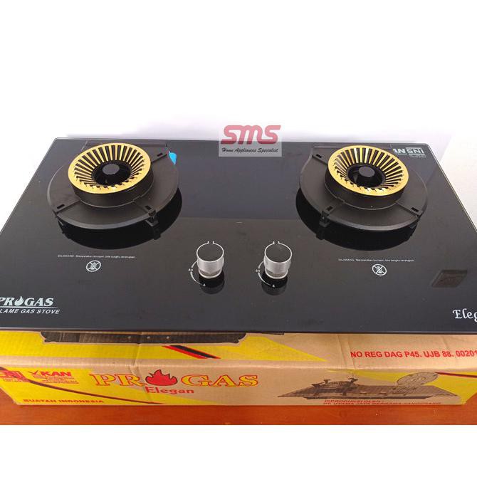 Kompor Gas / Kompor Kaca Tanam Progas Elegan 2 Tungku "Bisa Diangkat" - Hitam Sansalvador13