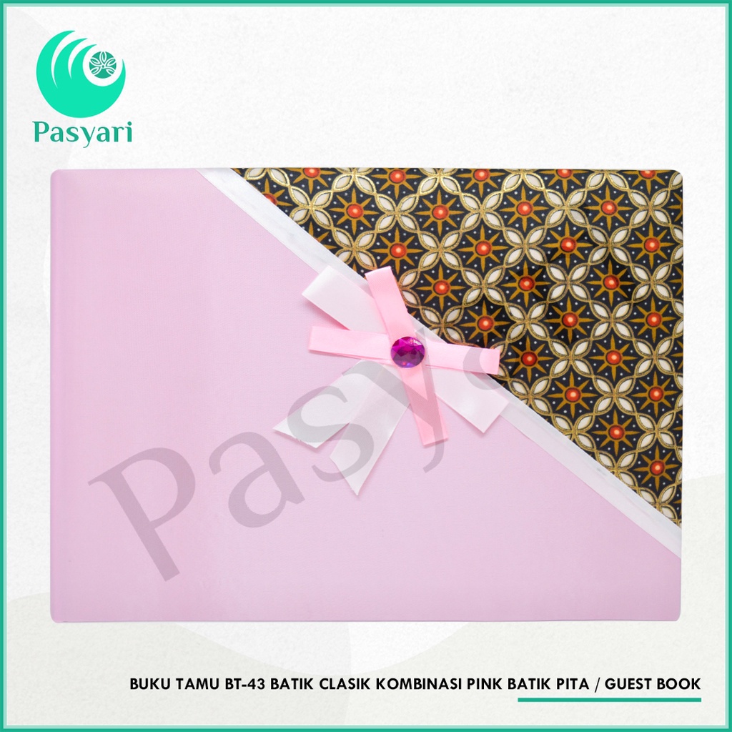 

Buku Tamu Bt-43 Batik Clasik Kombinasi Pink Batik Pita / Guest Book