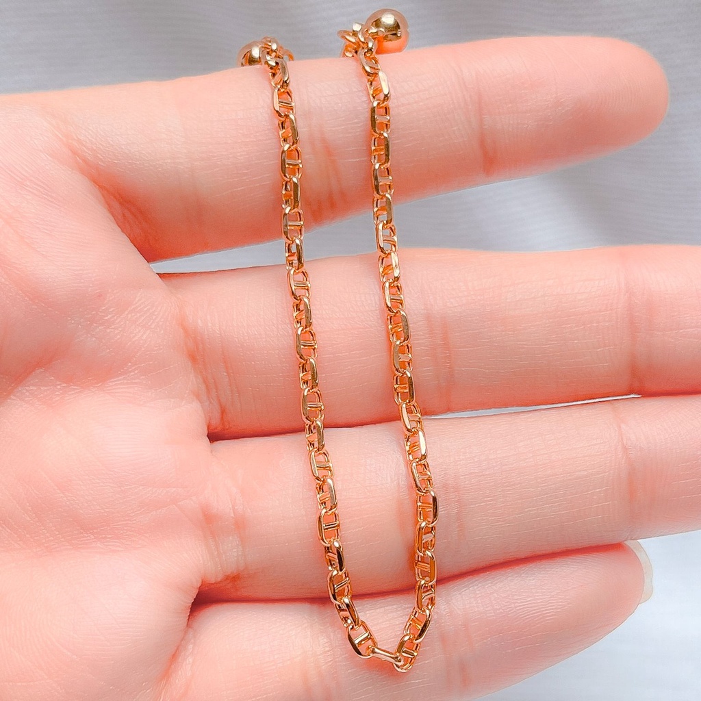 Gelang rantai tangan anak dan dewasa emas asli kadar 700 70% 16k 750 75% 17k model Diorr lonceng 2 gram filk square rosegold hermess