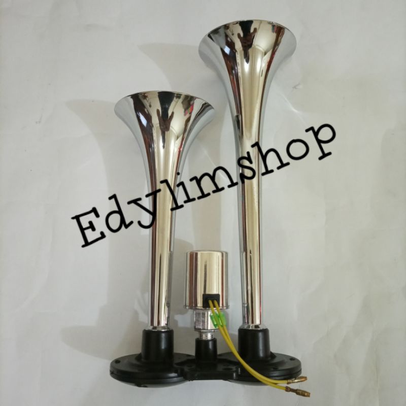 KLAKSON ANGIN/ AIR HORN 2 CORONG TEROMPET UNTUK MOBIL 12V OR 24V