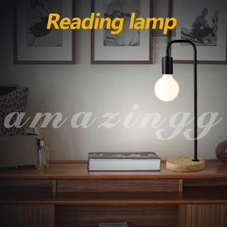 Lampu Meja  Simple  Dengan Base Kayu Plug Us Untuk  Kamar  