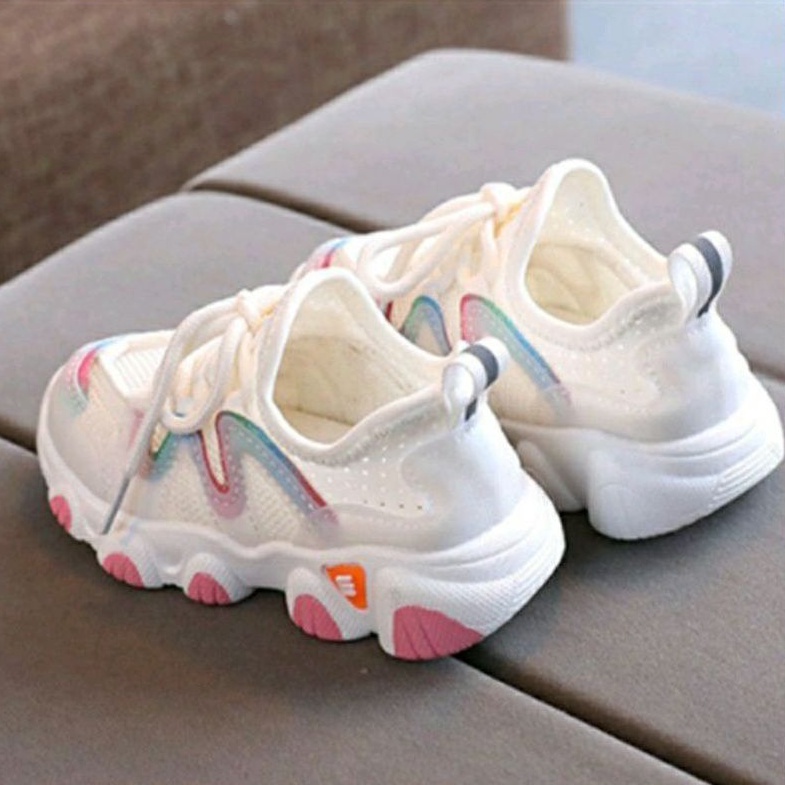 Sepatu import anak perempuan DESNA, Sneaker Casual non LED size 21-30 Sabreena 01, estimasi usia 1-5 tahun ( Non LED)