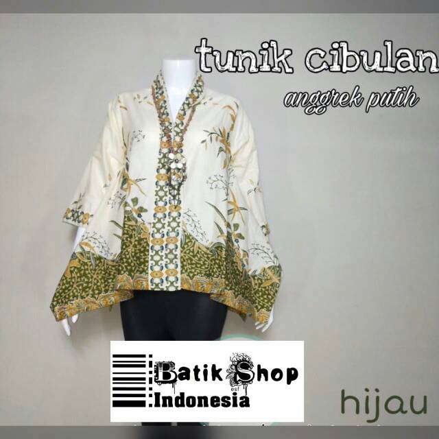 Premium ADA JUMBO XXL XXXL Blus Cibulan Anggrek Putih Batik Solo Atasan Kerja Kantoran Blouse Modern Kain Kondangan Kartini Waka