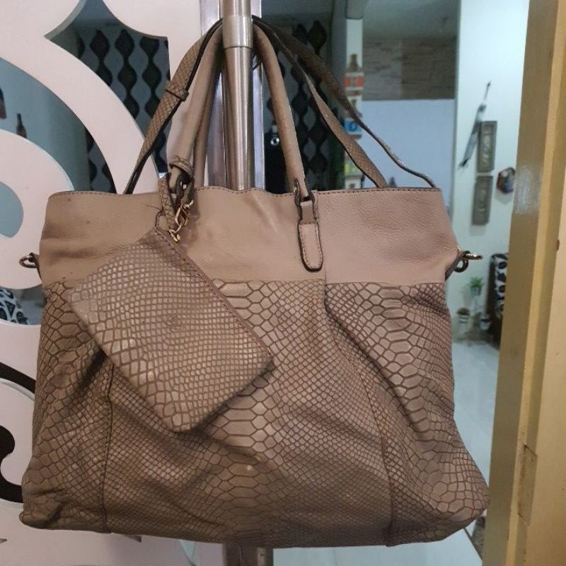 tas tote selempang preloved  brand rookism kulit ular