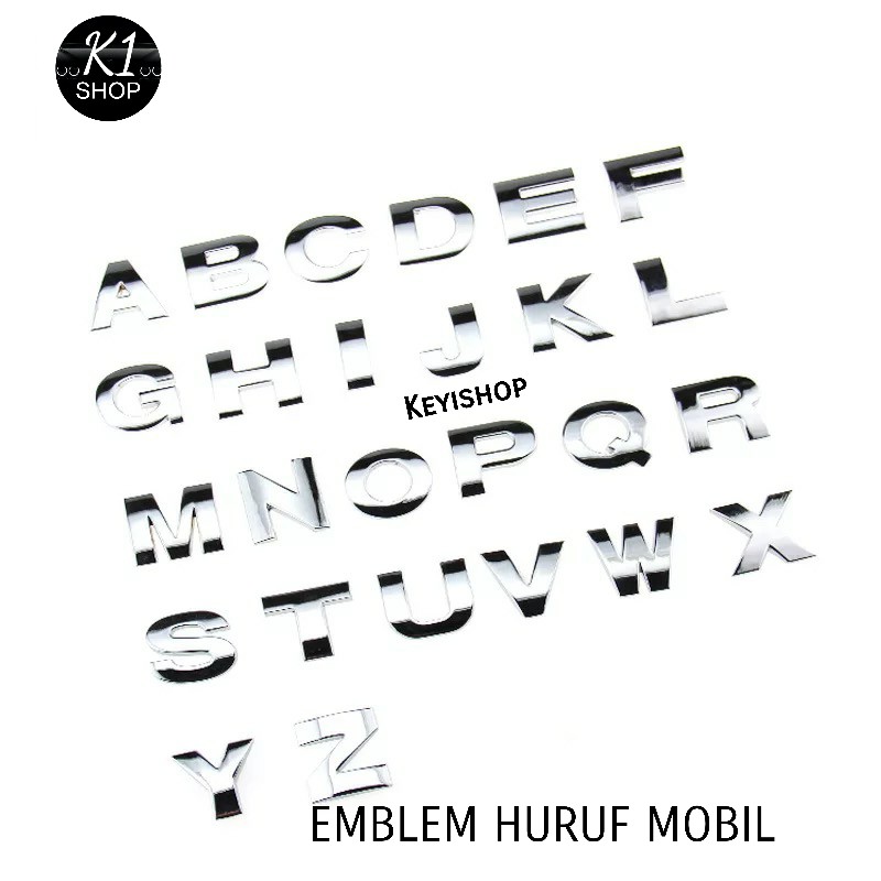 Emblem Mobil Huruf Original Logam Metal Asli Size Besar High Quality