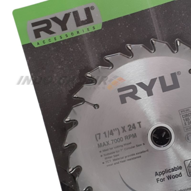 RYU Mata Circle Circular Saw Blade 7 inch 24T 40T 60T 80T Pisau Potong Gergaji Kayu Blackfoot