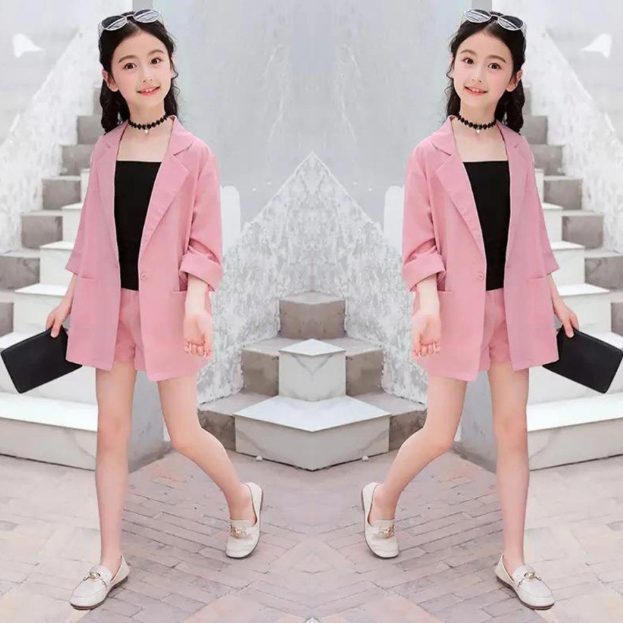 ST Baju Setelan Blazer Anak Perempuan Tanggung Umur 4 5 6 7 TH Modern Murah Trend Kekinian Model Ter
