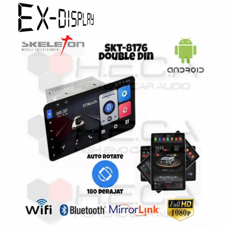 EX-DISPLAY Skeleton SKT-8176 Rotary Android Rotate 2Din Head Unit