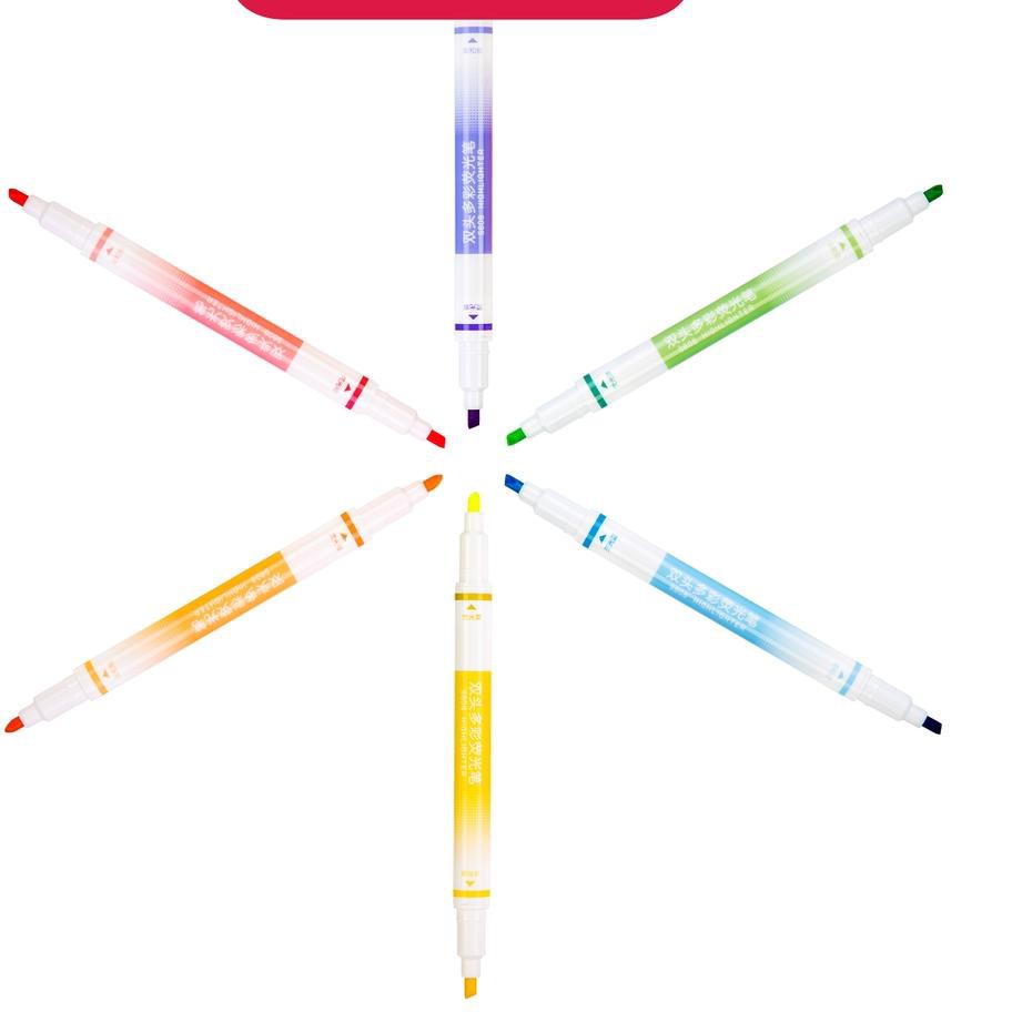 

KODE 131 Deli Highlighter Pen Pena Dua Sisi Isi 6 pcs S608 TERLARIS..!!