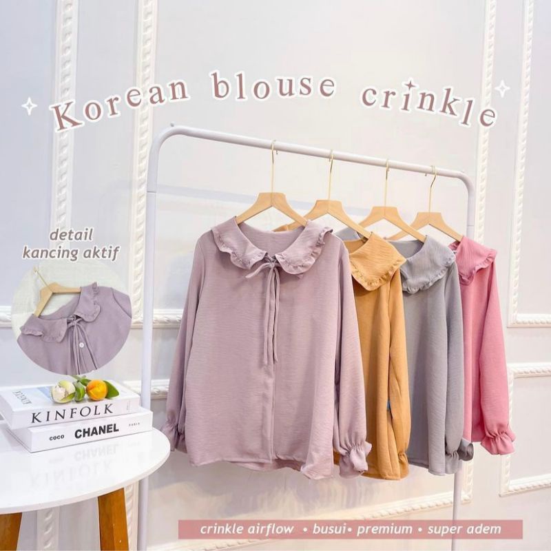 (SALE Habisin Stok) Korean Blouse Crinkle