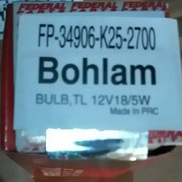 Bohlam Lampu Dop Rem Belakang Stop Federal 34906 K25 2700