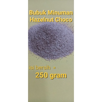 Bubuk Minuman Hazelnut Choco isi bersih 250gram dengan sedikit mix susu &amp; kopi asli