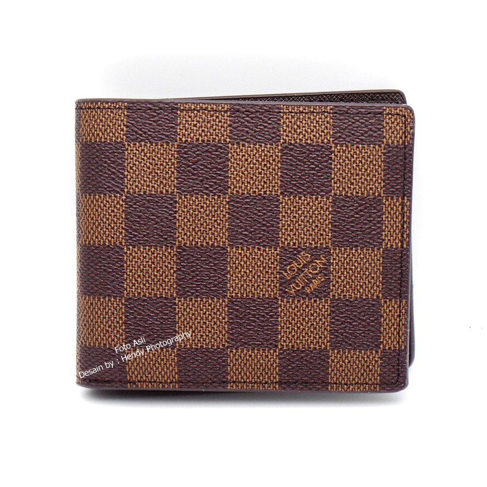 DOMPET PRIA KULIT ASLI IMPORT MURAH |LOUIS VUITTON DAMIER N60223 BROWN