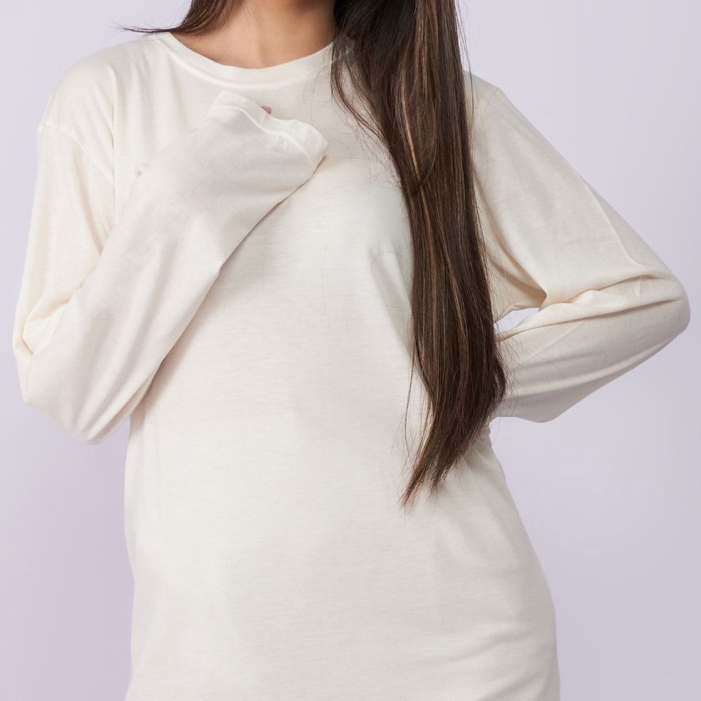 KAOS T-SHIRT 40S (TIPIS) IVORY | BASIC TEES 40S UNISEX IVORY