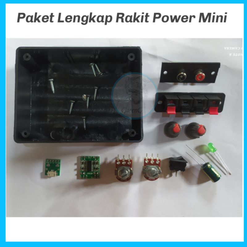 Paket/Paket Lengkap Rakit Power Mini/Rakit Power Mini Amplifier/Power Mini Amplifier 5volt charger Hp Usb