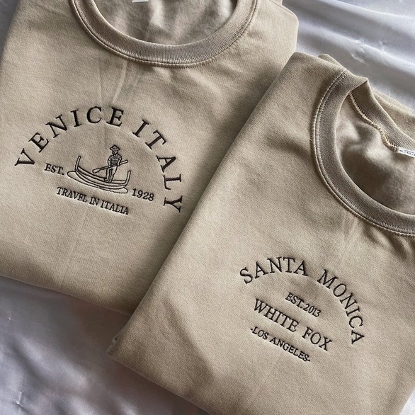 BISA COD - VENICE & SANTA MONICA SWEATER - OVERSIZE SWEATER - Y2K STLE - AESTHETIC OUTFIT - RACUN TI