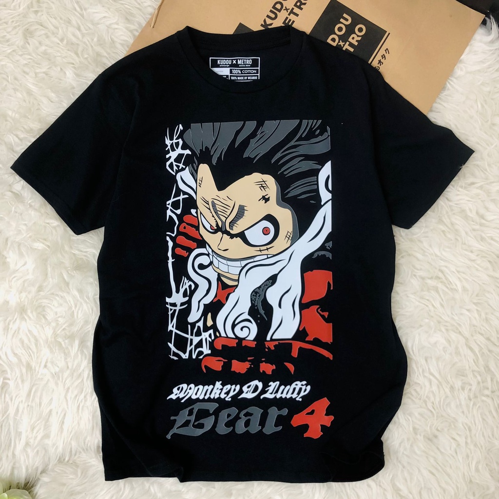 Kaos Luffy Gear 4th Black Anime Manga One Piece Premium Unisex