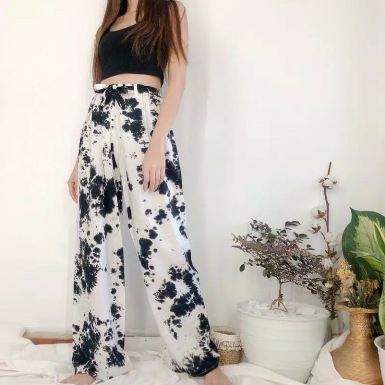 Celana kulot tie dye khas bali bahan adem