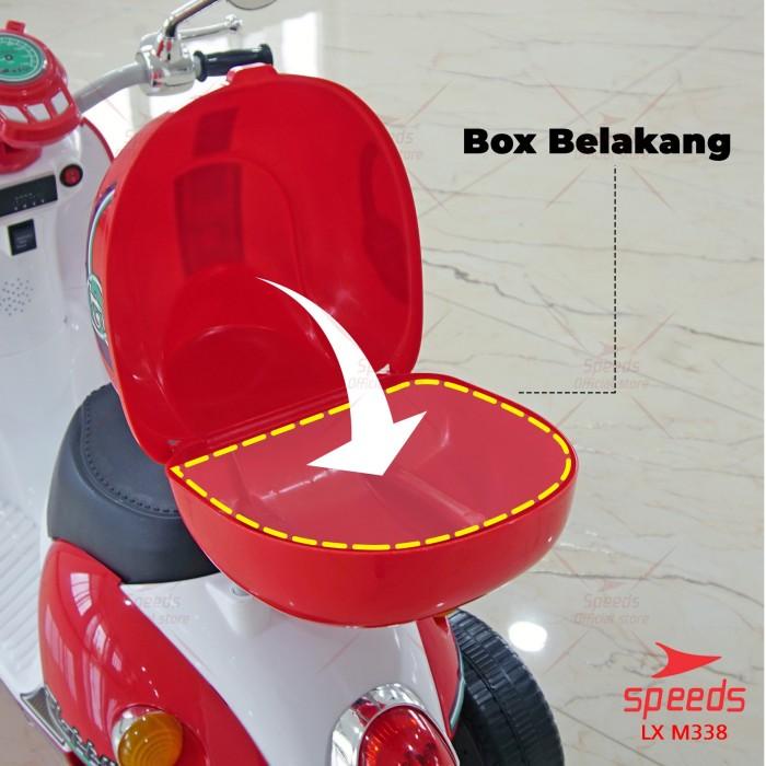 Motor Aki Anak Mainan Anak Sepeda Motor Vespa Mini Scoopy SPEEDS M338 Berkualitas