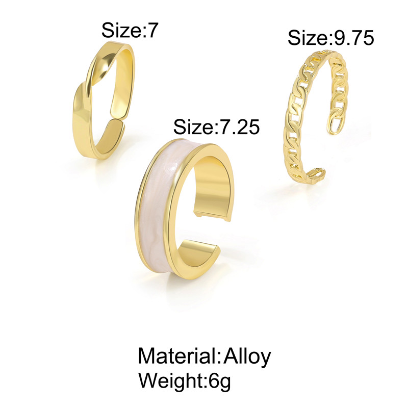 3Pcs/Set plain ring alloy women ring classic jewelry accessories