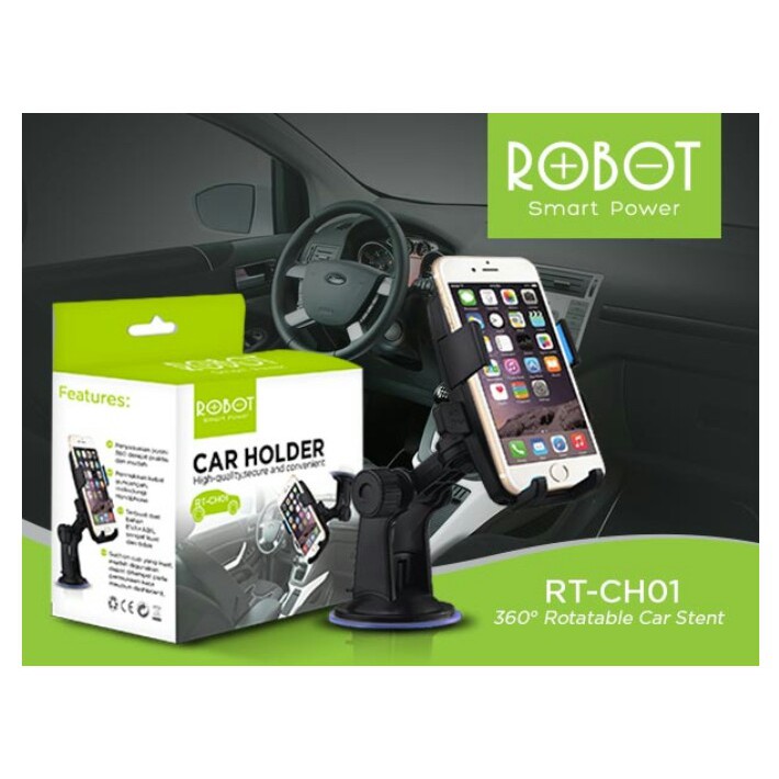 HOLDER MOBIL dashboard dan gantung 360 rotatable car stent ROBOT RT-CH01