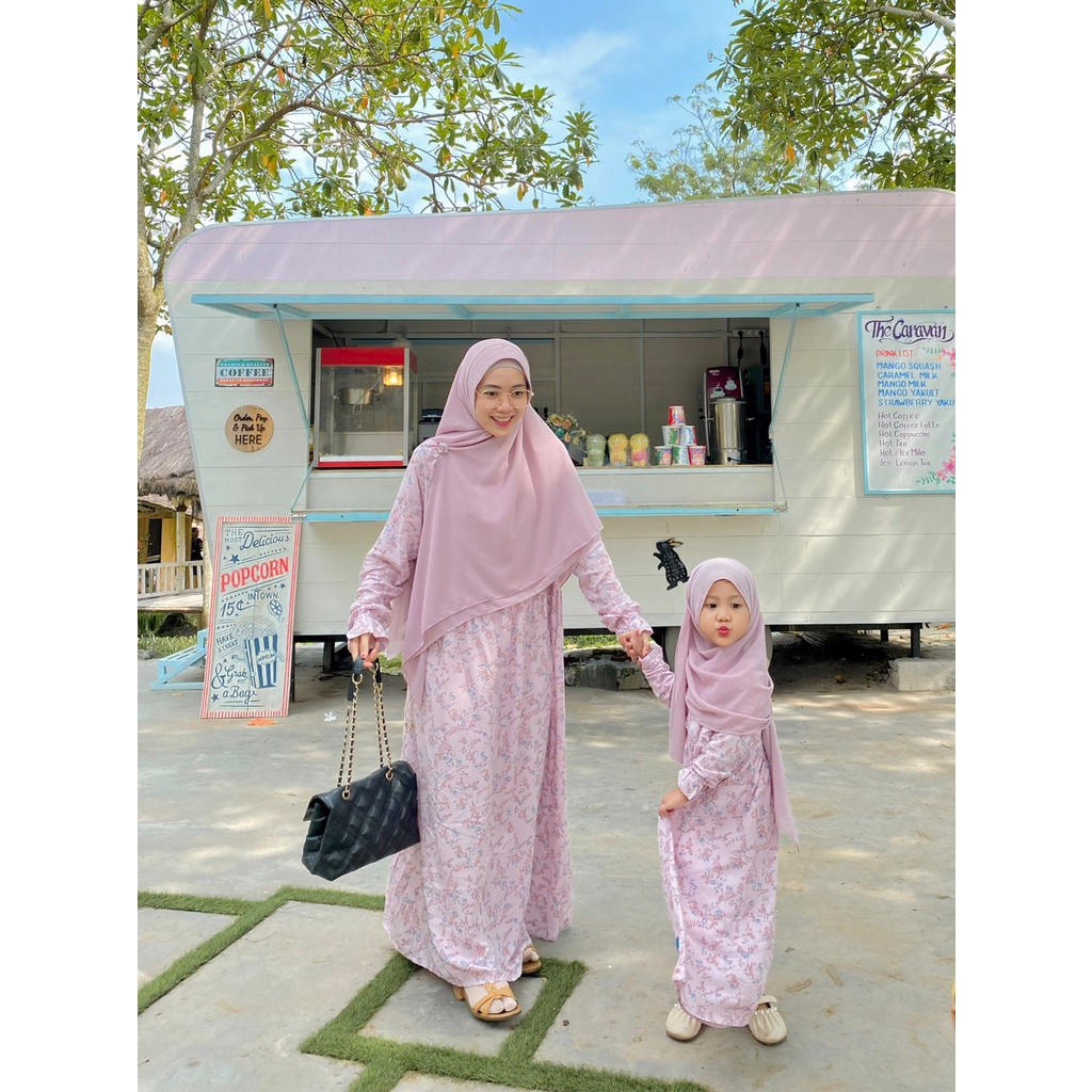 KIMIDRESS - Couple Homedress Ibu dan Anak Perempuan Gamis saja tanpa Jilbab Baju Muslim Syar'i Dress
