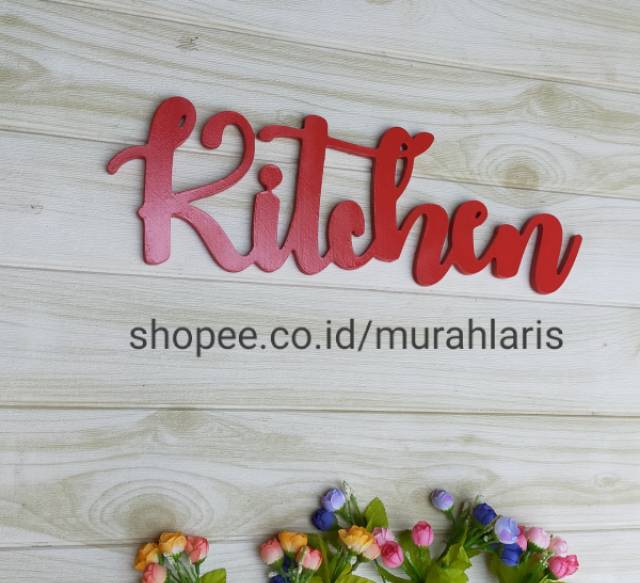 Tulisan Kitchen Huruf Kayu Hiasan Dinding Dapur