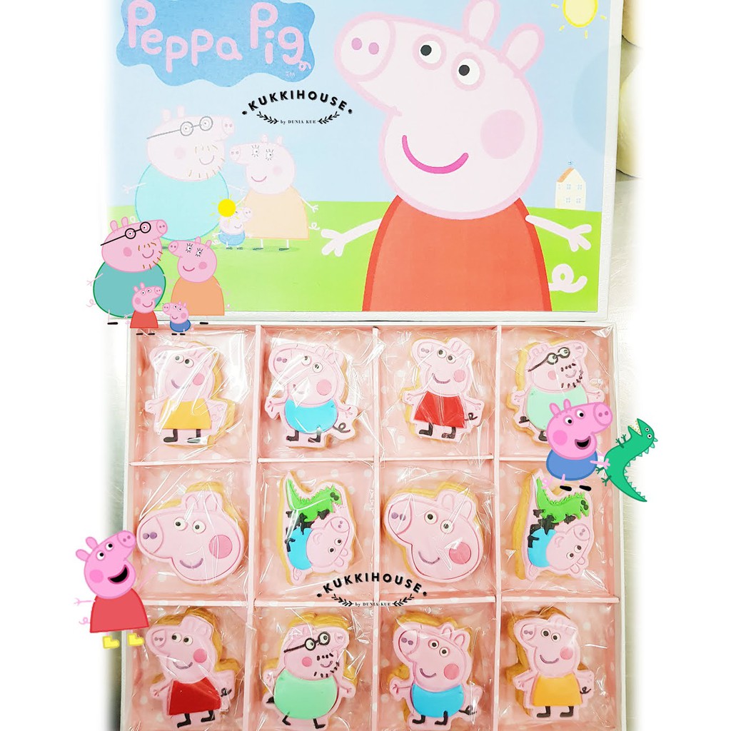 

Peppa Pig fondant cookies set