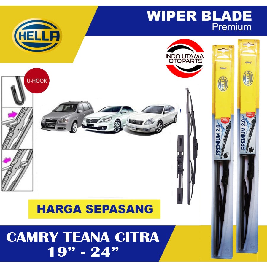 Wiper Blade Mobil Camry 02-08 Teana HELLA Premium 2.0 (19-24)