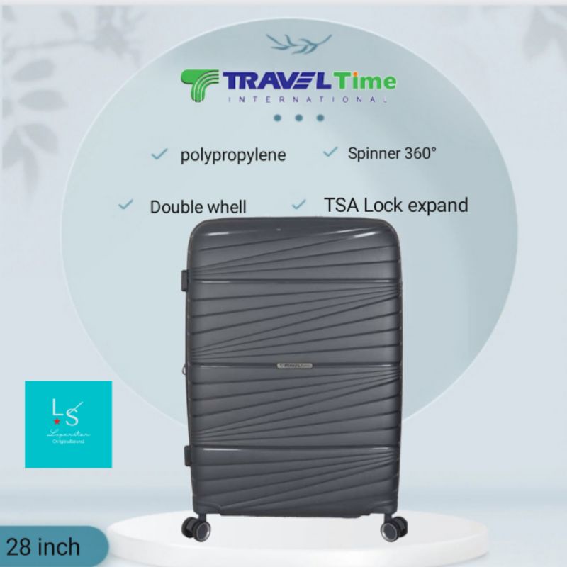 koper 28 inch Travel Time spinner 360° TSA Lock expand grey | abu abu