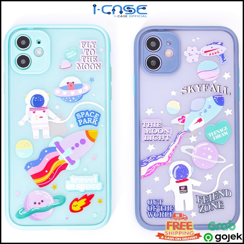 Soft Case Oppo Reno A1K A3S F9 A15 A37 A71 A33 A53 A31 A52 A54 A74 4F - Space Hybrid  - Lens Cover Camera Protection